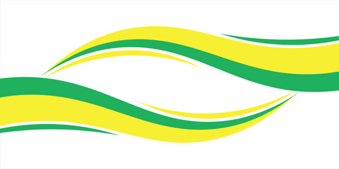 Fototapeta premium Vector green and yellow line background curve element with white space for text and message design, overlapping layers, Eps10