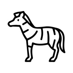 Fototapeta premium Zebra Line Art Icon