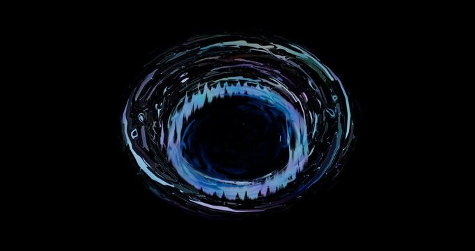 portal effect on black background