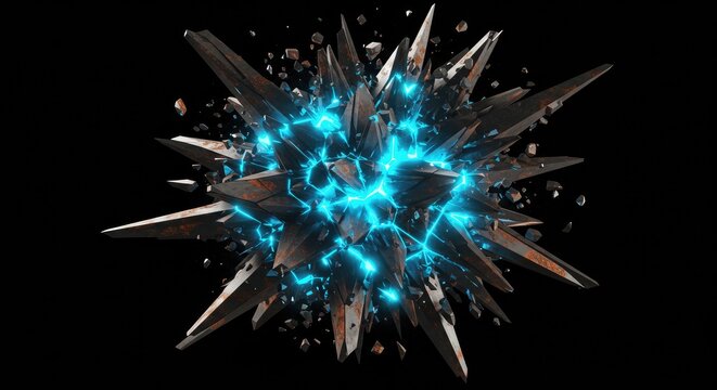 Electric Blue Energy Explosion Concept.