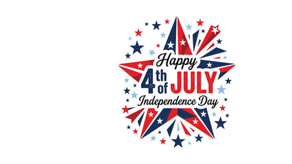 Obraz premium Star illustration featuring patriotic colors marks the celebration of Independence Day in America.