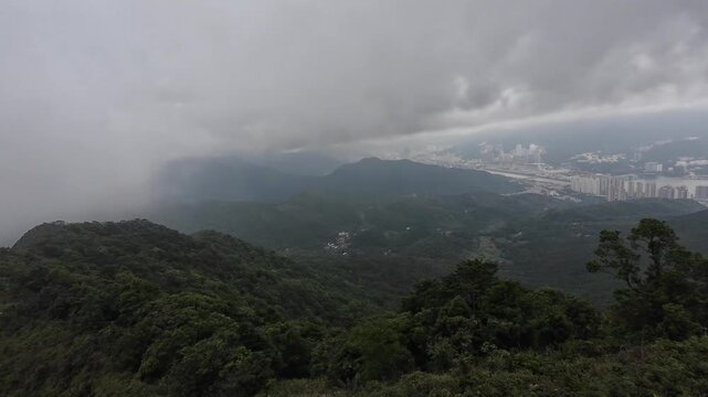 Hiking in the mountains of Hong Kong