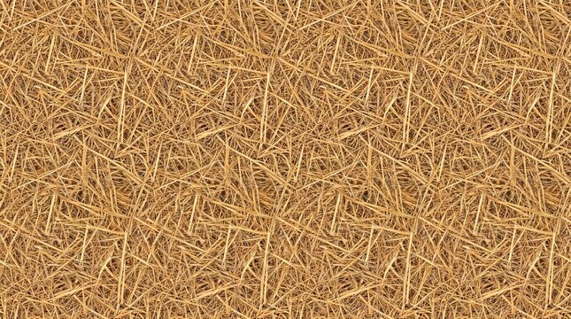 Natural Dry Hay Texture Seamless Pattern