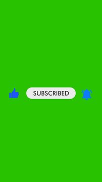 Subscribe and Reminder Button Animation. Animated subscribe button for youtube on Green Background. Full HD. 4K