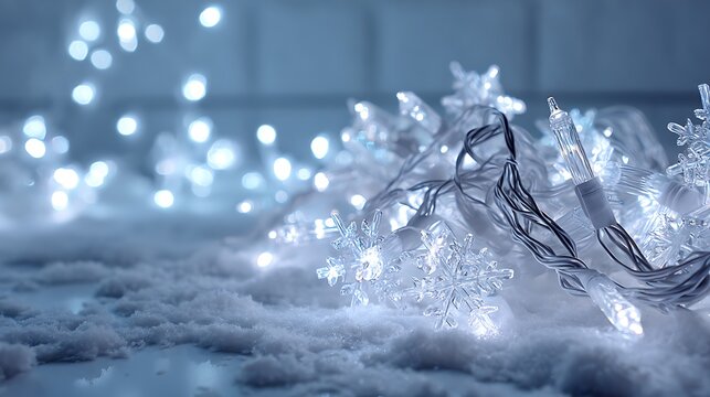 Snowflake crystal, frosty ice texture, frozen winter pattern background