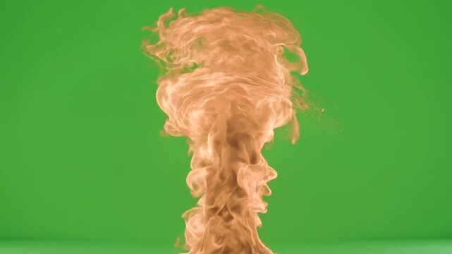 Slow motion spiraling fire vortex with glowing particle trails