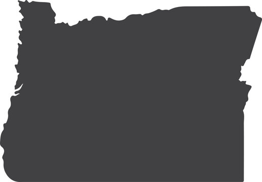 Oregon state map silhouette vector illustration