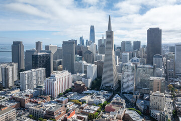 Fototapeta premium Aerial view of the skyline of San Francisco, California.