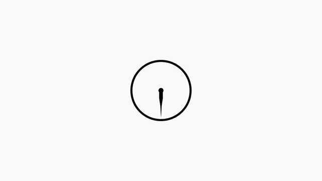 Clock spinning, watch animation on transparent background with alpha channel. Clock icon flat style 24 hours