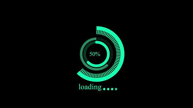 Circle loading animation with transparent background. loading animation 4k video.