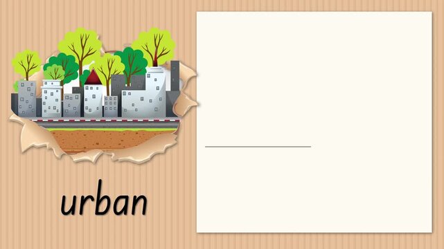 Educational Alphabet Animation for Letter U with Urban City Illustration