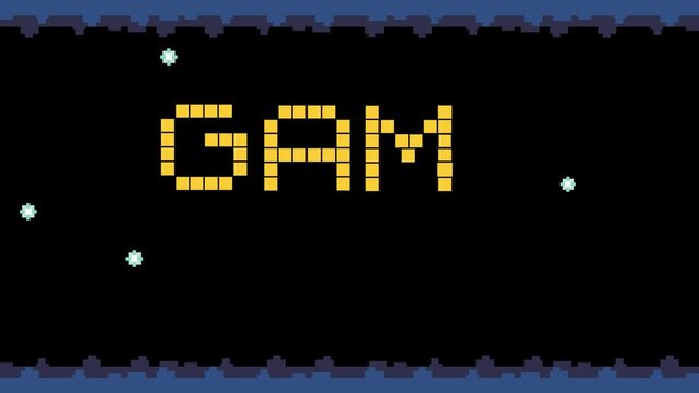 Retro Pixel Art Game Over Text Animation with Space Invaders