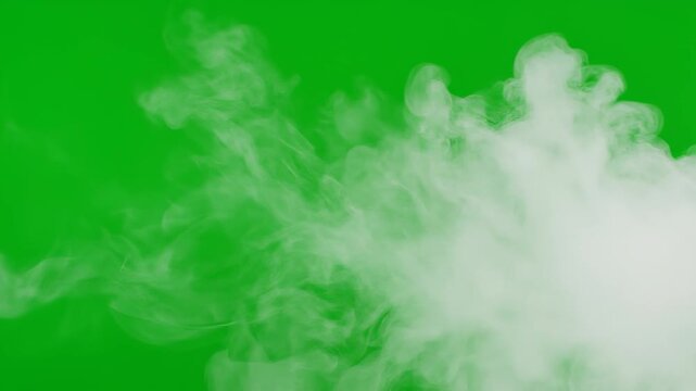 Multi Plane Translucent Fog Layers Isolated on Green Screen