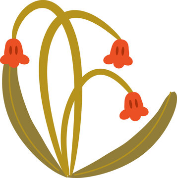 Simple natural plant vector illustration 