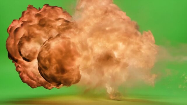 Vacuum Fire Implosion to Explosion Sequence Green Screen