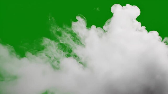 Wide Vista of Patchy Mist Varying Speeds Isolated on Green Screen