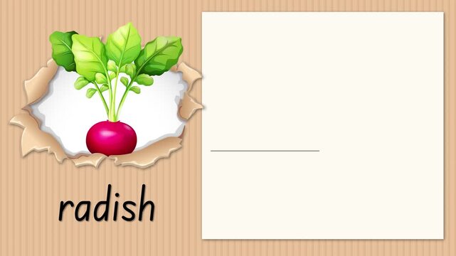 Educational Alphabet Animation for Letter R with Radish Illustration
