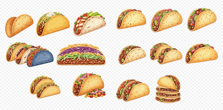 A vibrant collection of delicious tacos with various fillings and shells, showcasing Mexican cuisine.