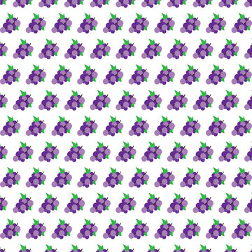 A seamless pattern with purple grapes