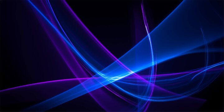 Abstract background with swirling neon lights in electric blue and vibrant purple, creating a futuristic and dynamic visual effect, evoking a sense of motion and energy.