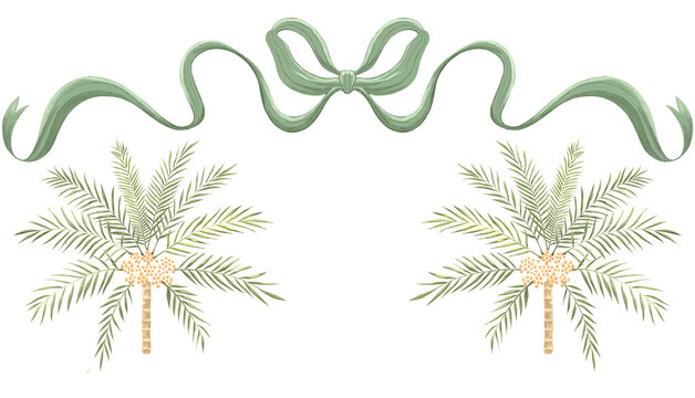 floral ribbon border and frame illustration