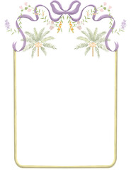 Obraz premium floral ribbon border and frame illustration
