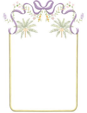 floral ribbon border and frame illustration