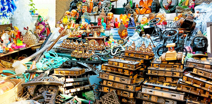 Haridwar, India. Local market near the Har Ki Pauri in Haridwar.