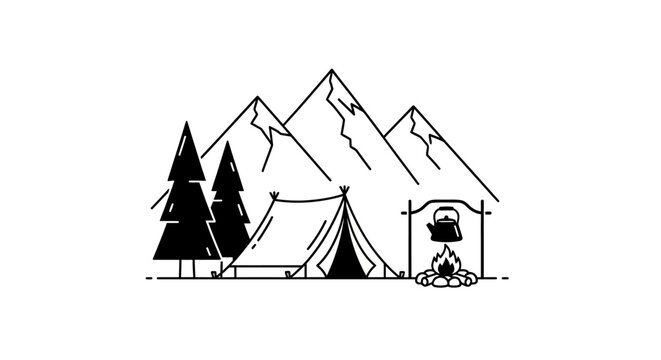 camping in the mountains