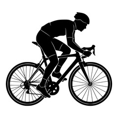 Fototapeta premium Professional Cyclist Silhouette Riding a Road Bike