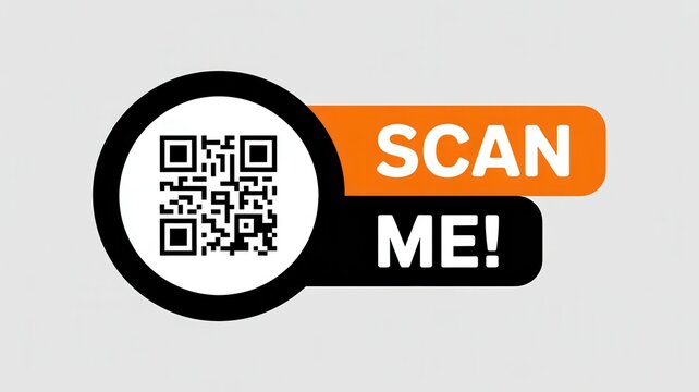 QR code with "Scan Me!" text, digital marketing concept.
