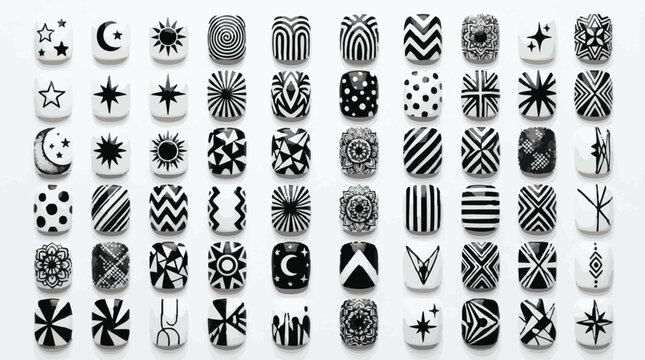 Nail art designs grid pattern nobody