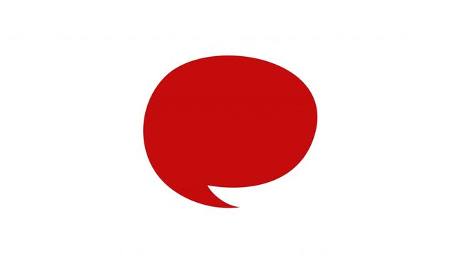 Bold red comic style circular speech bubble graphic design element for icons on a transparent background, logos or social media posts. Eyecatching pop art.