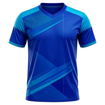 Blue gradient crew neck t-shirt front view.