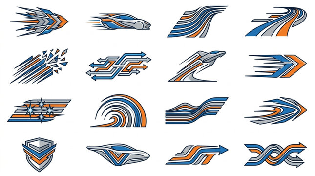 Dynamic Speed and Motion Arrow Logos