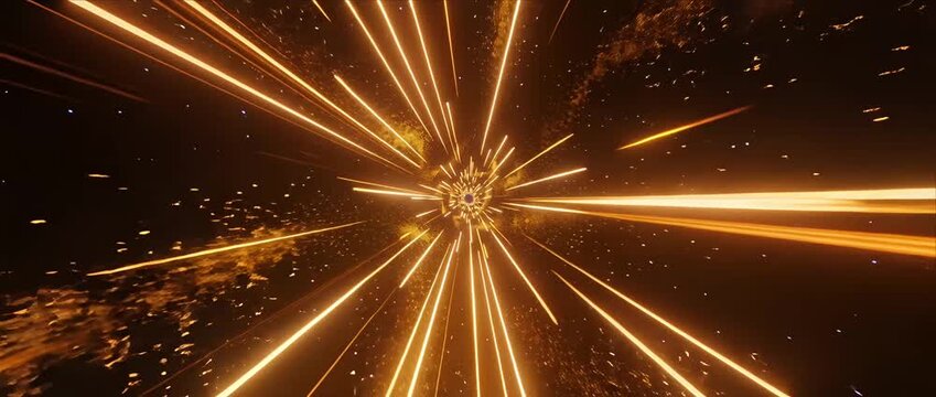 Golden light tunnel amber flare luminous ray abstract background energy line speed motion sci fi space glowing spark bright streak cosmic pattern golden light amber streak luminous line abstract