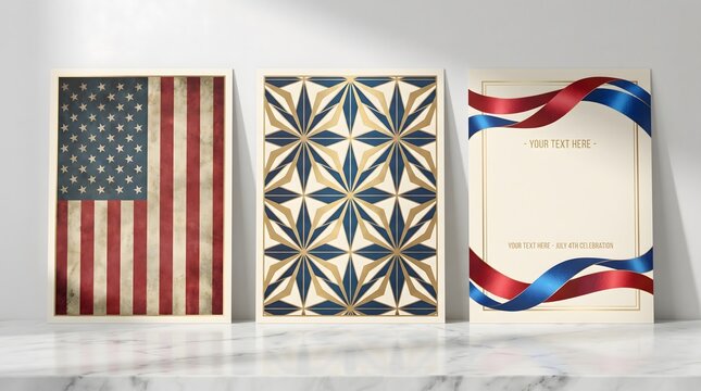 American patriotic greeting card with flag and star design