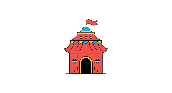 Colorful Asian Style Gate Building.