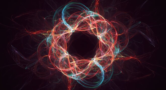 Complex interweaving flow of vibrant, luminous energy streams, creating a dense, dynamic background of pure, maximal abstraction, energy, artistic, rendering
