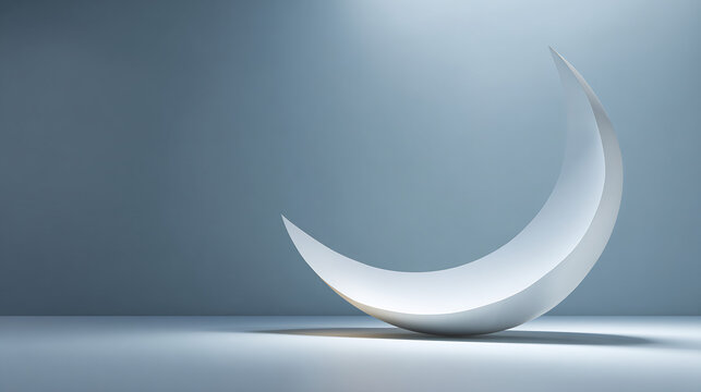 Minimalist crescent sculpture