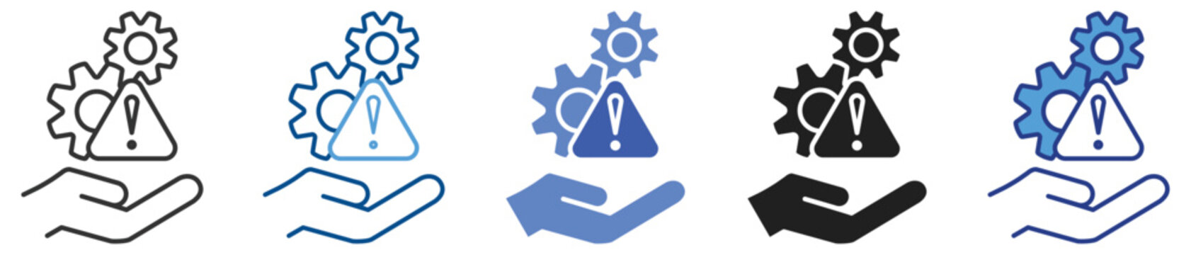 Risk management icon set multiple style collection