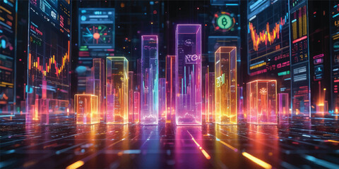 Futuristic Binary Code Tunnel Background with Digital Data, Technology, Network and Cyber Security Concept © Hena Akter