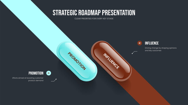 Creative Proposal 2 Element Infographic Slide Design. Marketing Growth Presentation Layout Vector Illustration. Digital Performance Two Option Diagram Frame Template.