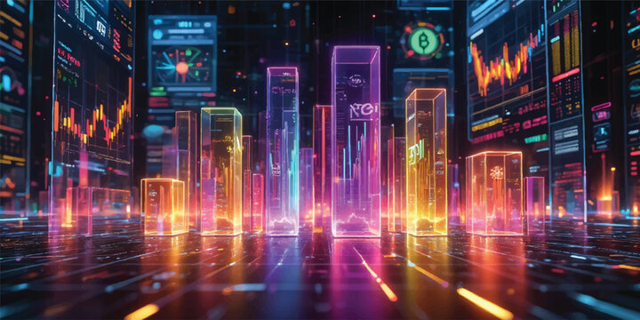 Futuristic Binary Code Tunnel Background with Digital Data, Technology, Network and Cyber Security Concept