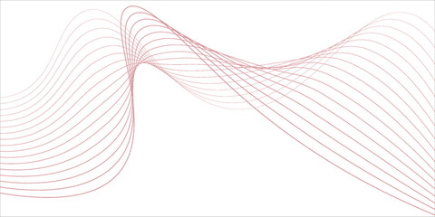 Fototapeta premium Vector abstract simple red background with dynamic red waves, lines and particles
