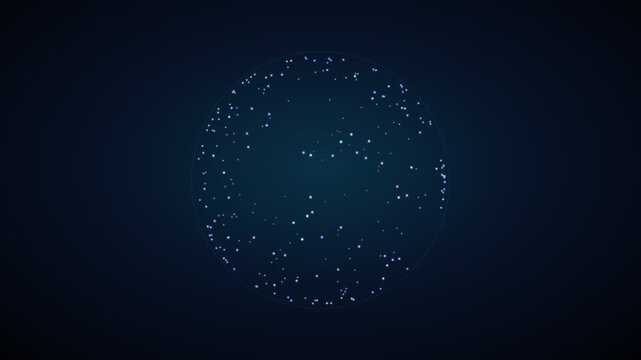 Abstract digital network sphere with glowing nodes