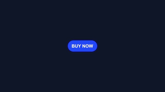 Animated blue button with buy now text label isolated on dark background for digital commerce.