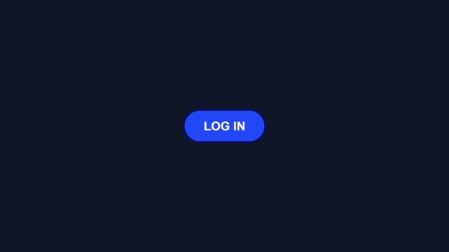 Login button animation on dark background showing digital access and authentication for user accounts.