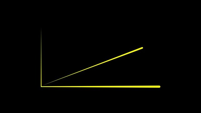 Minimalist yellow bar chart growing steadily on black background representing business progress.