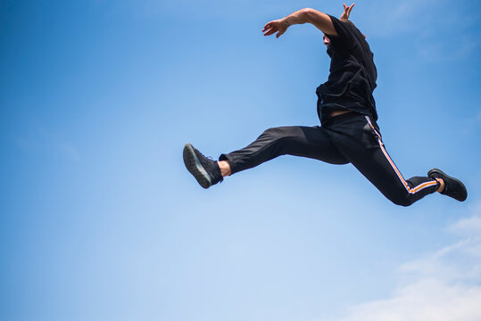 Man jumping in the air
